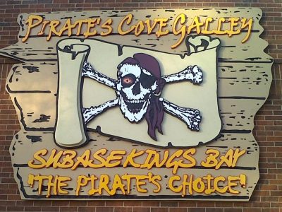 Sandblasted Sign Pirates Cove Galley